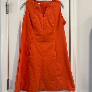Sara Campbell Orange A-Line Mini Dress V-Neck Sleeveless